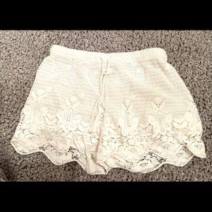 Abercrombie & Fitch White Flowy Shorts